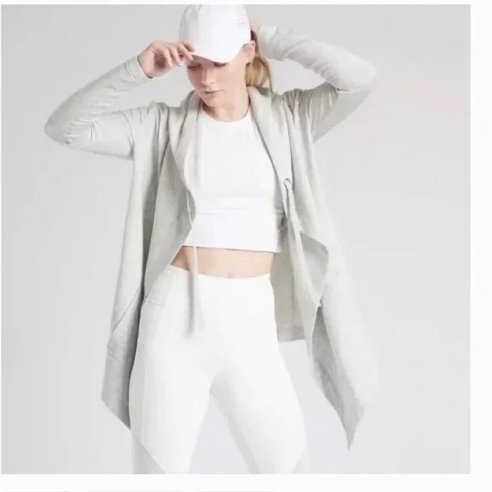 Athleta Vista Wrap Cardigan Sweater - Heather Gray